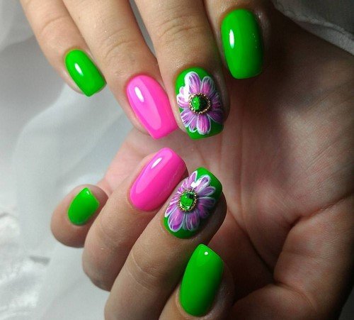 дизайн ногтей красивых ярких цветов | Дзен